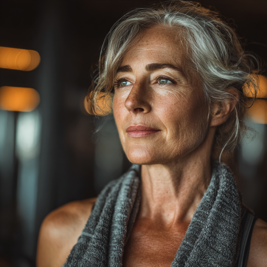 Група літніх людей займається фітнесом